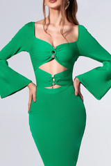 Diamond Cutout Stud Puff Sleeve Dress | Dress In Beauty Diamond Cutout Stud Puff Sleeve Dress | Dress In Beauty