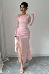 Asymmetrical Neck Bodycon Dress | Dress In Beauty Asymmetrical Neck Bodycon Dress | Dress In Beauty