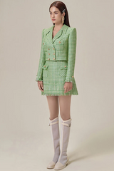 Textured Double Breasted Blazer & Skirt Set | Dress In Beauty Textured Double Breasted Blazer & Skirt Set | Dress In Beauty