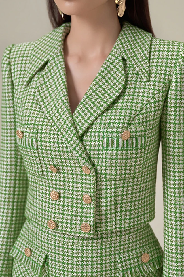 Textured Double Breasted Blazer & Skirt Set | Dress In Beauty Textured Double Breasted Blazer & Skirt Set | Dress In Beauty