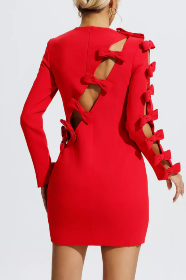Adrien Hollow Out Bow Dress | Dress In Beauty Adrien Hollow Out Bow Dress | Dress In Beauty