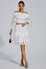 Raina White One-Shoulder Embroidered Set | Dress In Beauty Raina White One-Shoulder Embroidered Set | Dress In Beauty