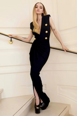 Button Detail Draped Maxi Dress | Dress In Beauty Button Detail Draped Maxi Dress | Dress In Beauty