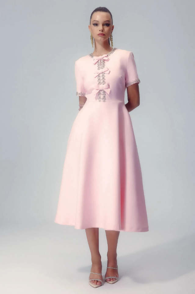 Zoe Bowknot Crystal-Embellished Midi Dress | Dress In Beauty Zoe Bowknot Crystal-Embellished Midi Dress | Dress In Beauty