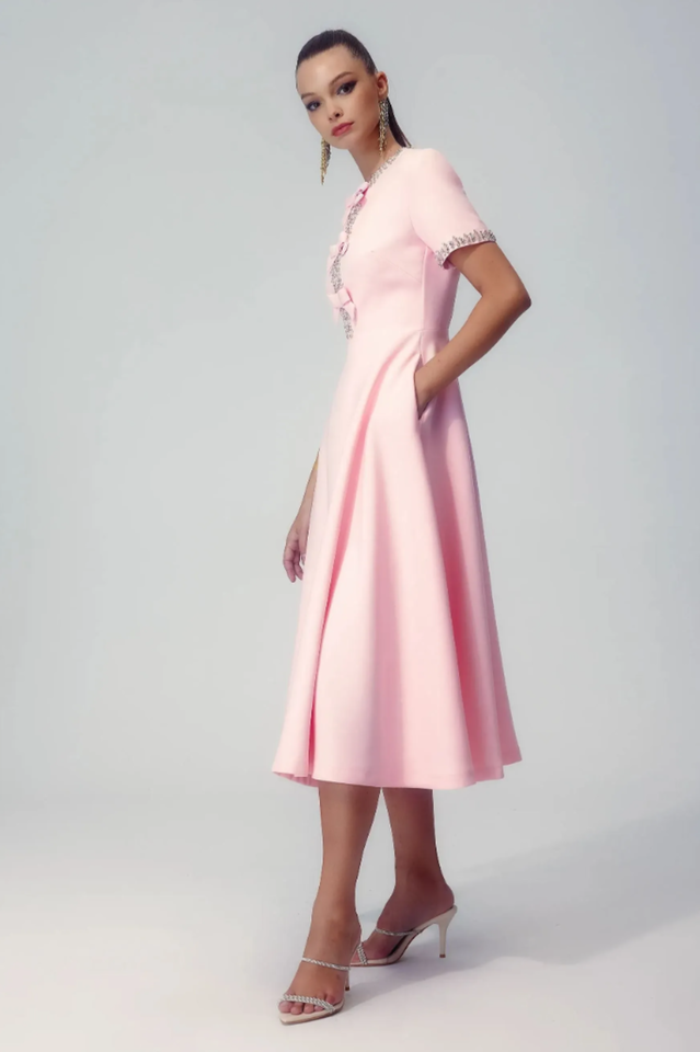 Zoe Bowknot Crystal-Embellished Midi Dress | Dress In Beauty Zoe Bowknot Crystal-Embellished Midi Dress | Dress In Beauty