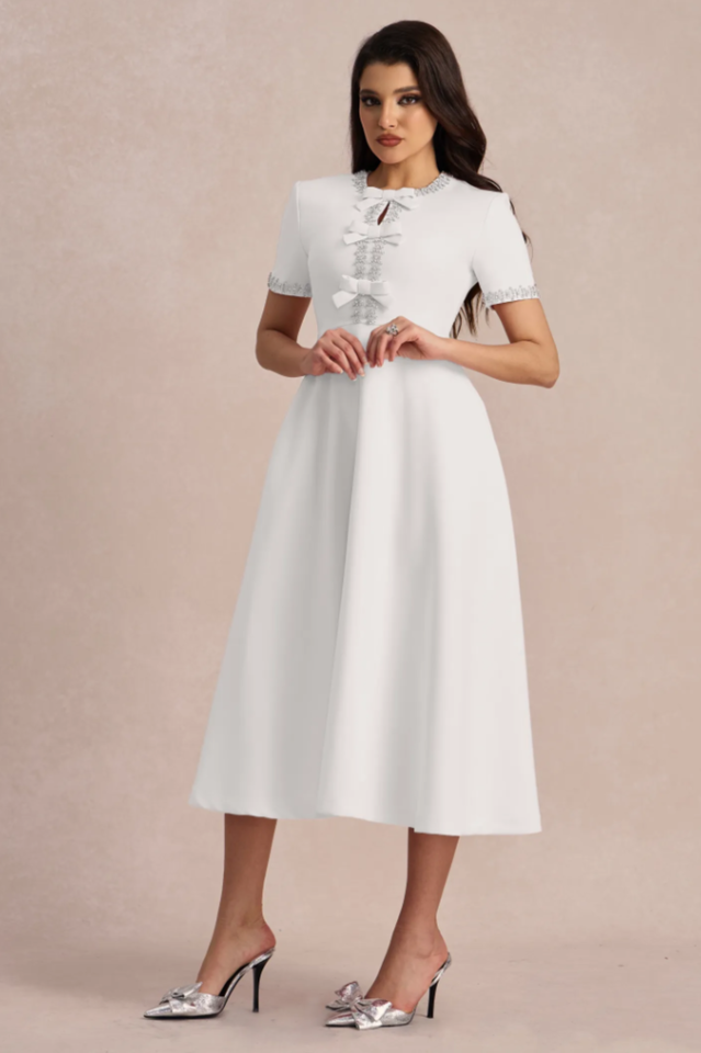 Zoe Bowknot Crystal-Embellished Midi Dress | Dress In Beauty Zoe Bowknot Crystal-Embellished Midi Dress | Dress In Beauty