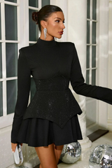 Keilani Red Long Sleeve Mini Dress | Dress In Beauty Keilani Red Long Sleeve Mini Dress | Dress In Beauty