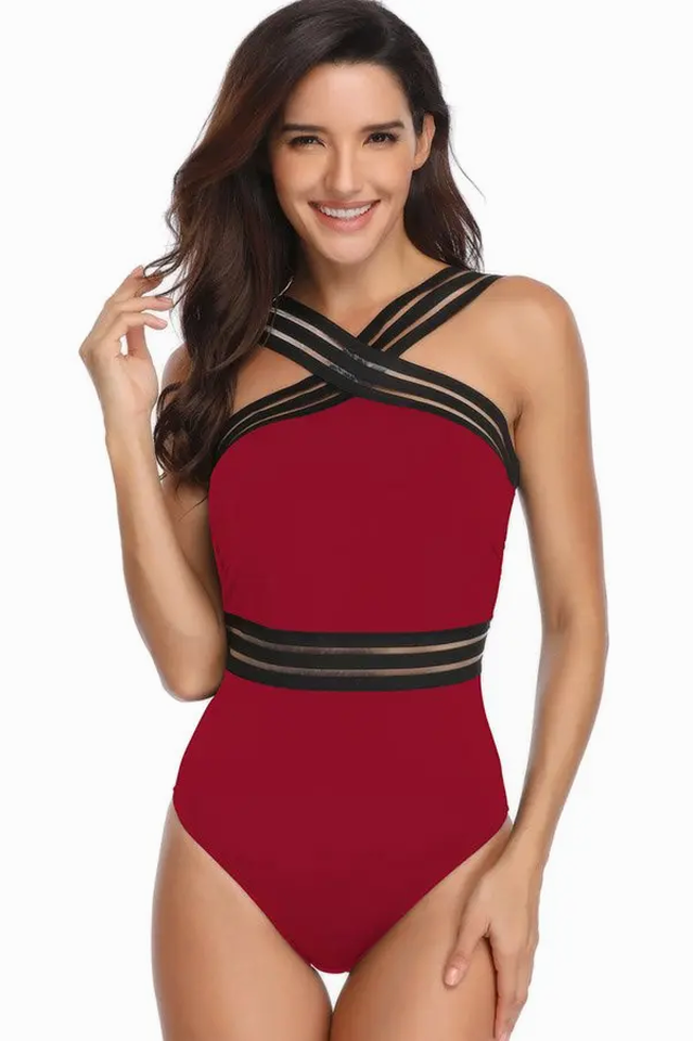 Bandage Cross Back Swimming Suit | Dress In Beauty Bandage Cross Back Swimming Suit | Dress In Beauty