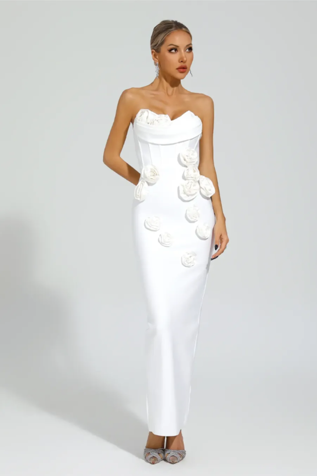 Marwond Corset Strapless 3D Floral Dress | Dress In Beauty Marwond Corset Strapless 3D Floral Dress | Dress In Beauty