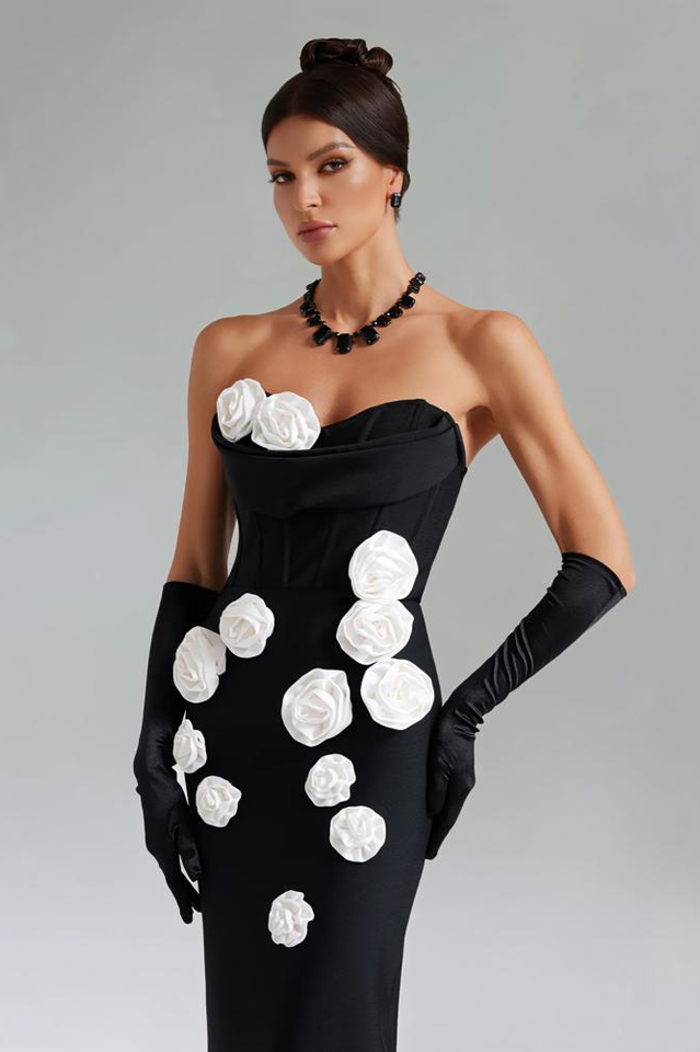Marwond Corset Strapless 3D Floral Dress | Dress In Beauty Marwond Corset Strapless 3D Floral Dress | Dress In Beauty