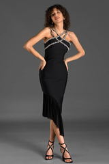 Nicolou Rhinestone Bandage Ruffle Dress | Dress In Beauty Nicolou Rhinestone Bandage Ruffle Dress | Dress In Beauty