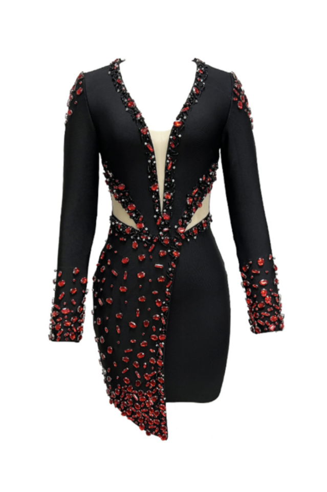 Taylor Asymmetrical Crystal Bandage Mini Dress | Dress In Beauty Taylor Asymmetrical Crystal Bandage Mini Dress | Dress In Beauty