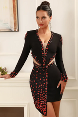 Taylor Asymmetrical Crystal Bandage Mini Dress | Dress In Beauty Taylor Asymmetrical Crystal Bandage Mini Dress | Dress In Beauty