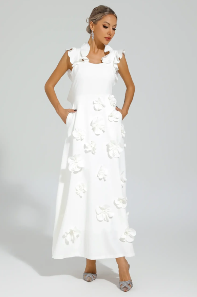 Ansel White Flower Slip Dress | Dress In Beauty Ansel White Flower Slip Dress | Dress In Beauty