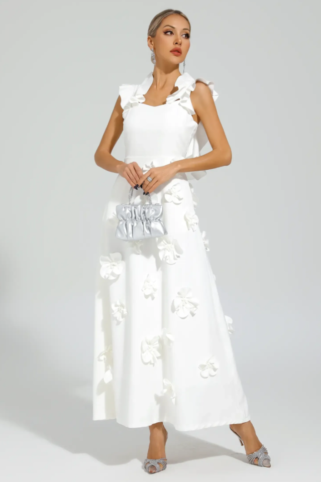 Ansel White Flower Slip Dress | Dress In Beauty Ansel White Flower Slip Dress | Dress In Beauty