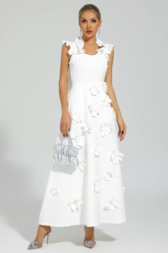 Ansel White Flower Slip Dress | Dress In Beauty Ansel White Flower Slip Dress | Dress In Beauty