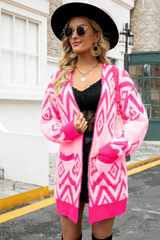 Argyle Open Front Pocket Cardigan | Dress In Beauty Argyle Open Front Pocket Cardigan | Dress In Beauty