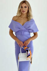 Off The Shoulder Belt Midi Dress | Dress In Beauty Off The Shoulder Belt Midi Dress | Dress In Beauty