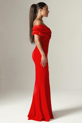 Presley Crepe Ruffle Shoulder Gown Dress | Dress In Beauty Presley Crepe Ruffle Shoulder Gown Dress | Dress In Beauty