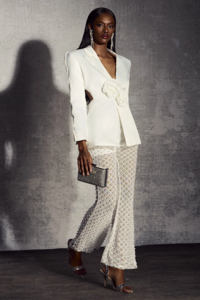 Ossie Pearl Embellished Cutout Blazer Set | Dress In Beauty Ossie Pearl Embellished Cutout Blazer Set | Dress In Beauty