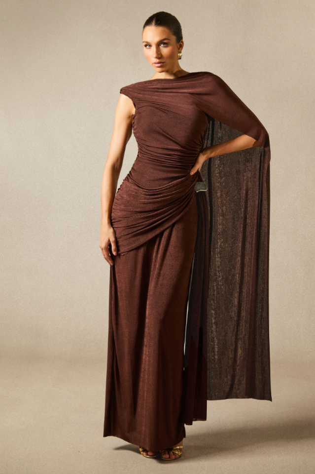 Aubrie Draped Cape Maxi Dress | Dress In Beauty Aubrie Draped Cape Maxi Dress | Dress In Beauty