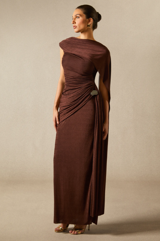 Aubrie Draped Cape Maxi Dress | Dress In Beauty Aubrie Draped Cape Maxi Dress | Dress In Beauty