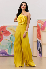 Jessica Flower Applique Pleated Jumpsuit | Dress In Beauty Jessica Flower Applique Pleated Jumpsuit | Dress In Beauty