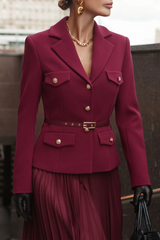 Florence Belted Blazer Pleated Skirt Set | Dress In Beauty Florence Belted Blazer Pleated Skirt Set | Dress In Beauty