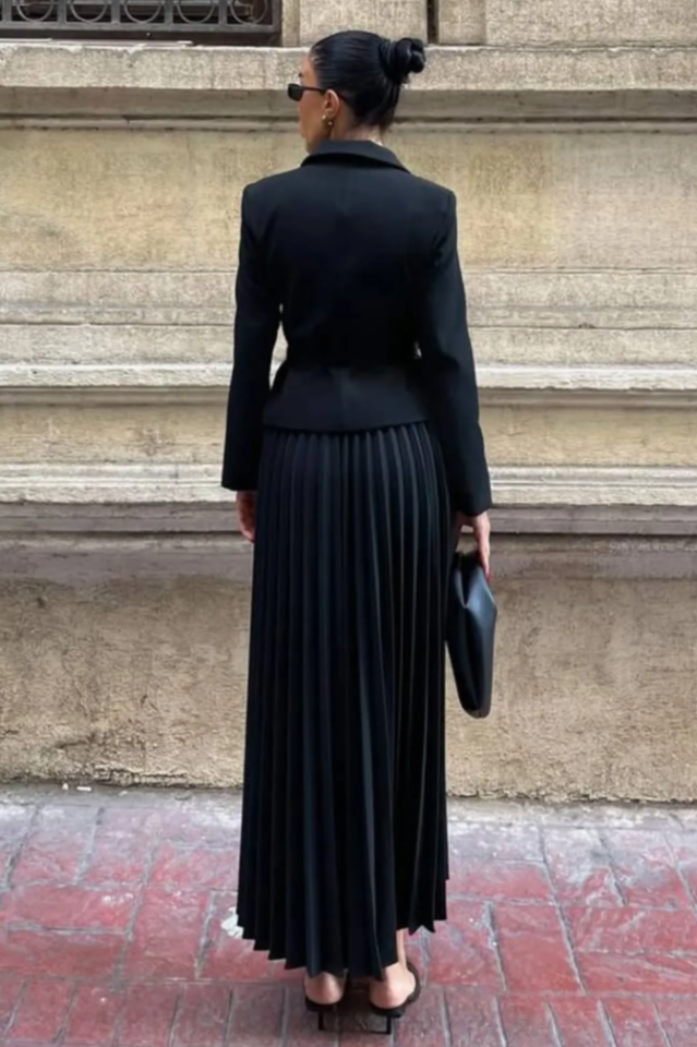 Florence Belted Blazer Pleated Skirt Set | Dress In Beauty Florence Belted Blazer Pleated Skirt Set | Dress In Beauty