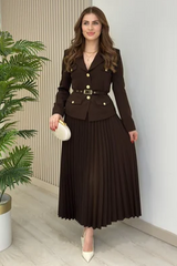 Florence Belted Blazer Pleated Skirt Set | Dress In Beauty Florence Belted Blazer Pleated Skirt Set | Dress In Beauty