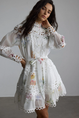 Alice Floral Print Lace Panelled Mini Dress | Dress In Beauty Alice Floral Print Lace Panelled Mini Dress | Dress In Beauty