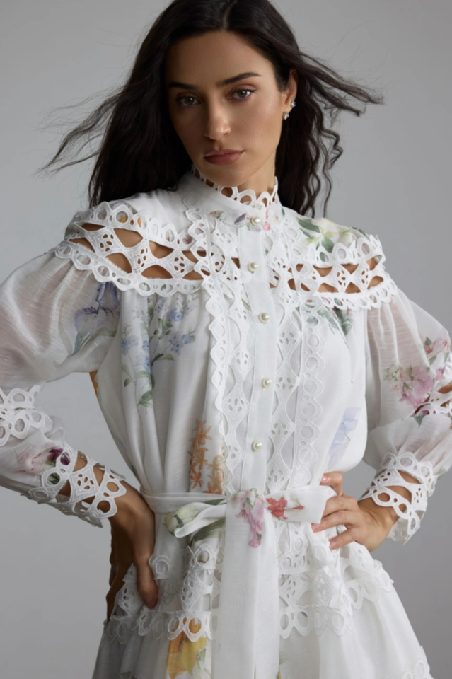 Alice Floral Print Lace Panelled Mini Dress | Dress In Beauty Alice Floral Print Lace Panelled Mini Dress | Dress In Beauty