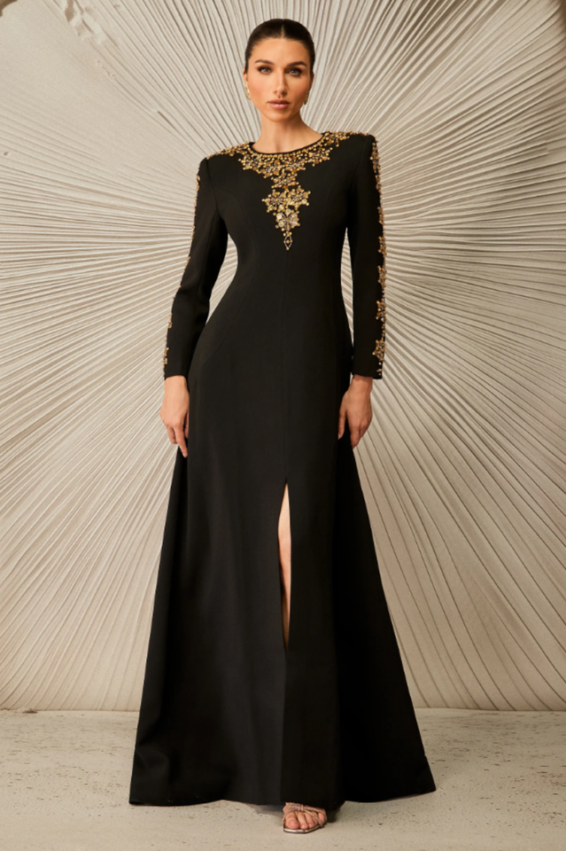 Aria Embellished Long Sleeve Maxi Dress | Dress In Beauty Aria Embellished Long Sleeve Maxi Dress | Dress In Beauty