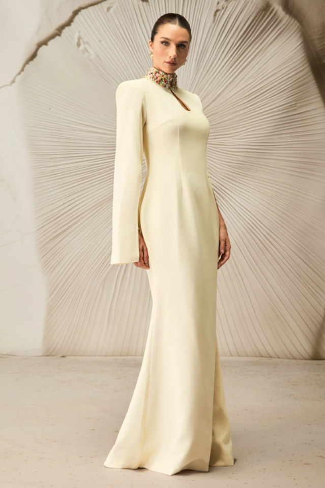 Laksha Cape Sleeve Cutout Maxi Dress | Dress In Beauty Laksha Cape Sleeve Cutout Maxi Dress | Dress In Beauty