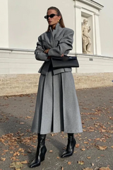 Georgia Lapel Blazer Midi Skirt Set Georgia Lapel Blazer Midi Skirt Set