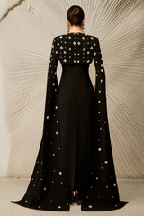 Crystal Cape Sleeve Maxi Dress Crystal Cape Sleeve Maxi Dress