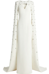 Crystal Cape Sleeve Maxi Dress Crystal Cape Sleeve Maxi Dress