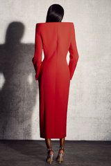 Audrey Sculpted Collared Midi Suit Dress Audrey Sculpted Collared Midi Suit Dress