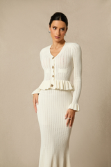 Alice Ruffle Ribbed Knit Midi Dress Alice Ruffle Ribbed Knit Midi Dress