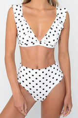 Polka Dot High Waist Ruffle Bikini - Dress In Beauty Polka Dot High Waist Ruffle Bikini - Dress In Beauty