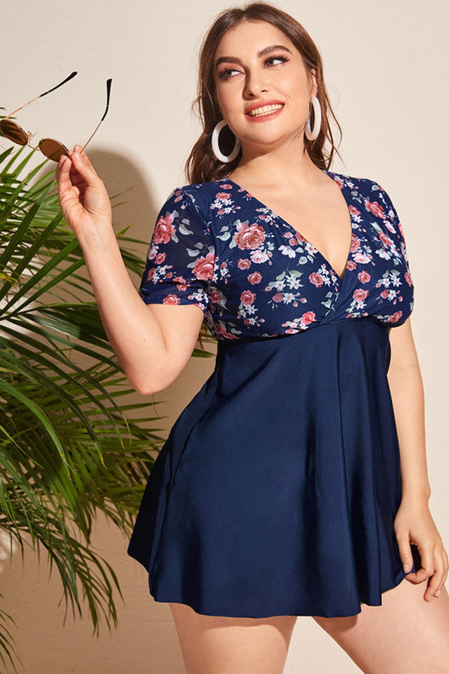 Floral Print Swim Dress With Shorts | Dress In Beauty Floral Print Swim Dress With Shorts | Dress In Beauty