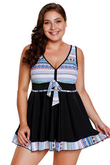 Turquoise Tribal Print Swim Dress With Shorts | Dress In Beauty Turquoise Tribal Print Swim Dress With Shorts | Dress In Beauty