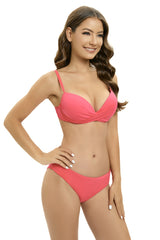 Solid Color Tie Front Bikini Set | Dress In Beauty Solid Color Tie Front Bikini Set | Dress In Beauty