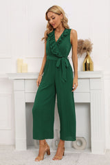 Calf Length Pleated Ruffled Jumpsuit | Dress In Beauty Calf Length Pleated Ruffled Jumpsuit | Dress In Beauty