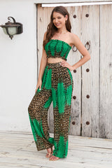 Crimped Top-Pant Printed 2pc Set | Dress In Beauty Crimped Top-Pant Printed 2pc Set | Dress In Beauty
