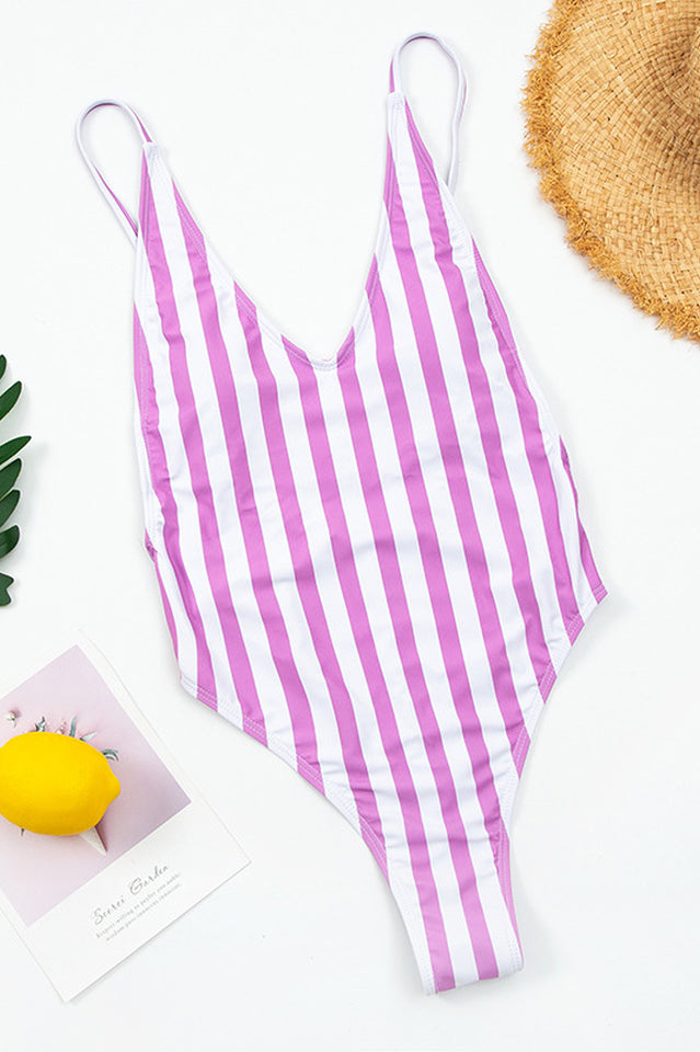 Stripe One Piece Swimsuit - Dress In Beauty Stripe One Piece Swimsuit - Dress In Beauty