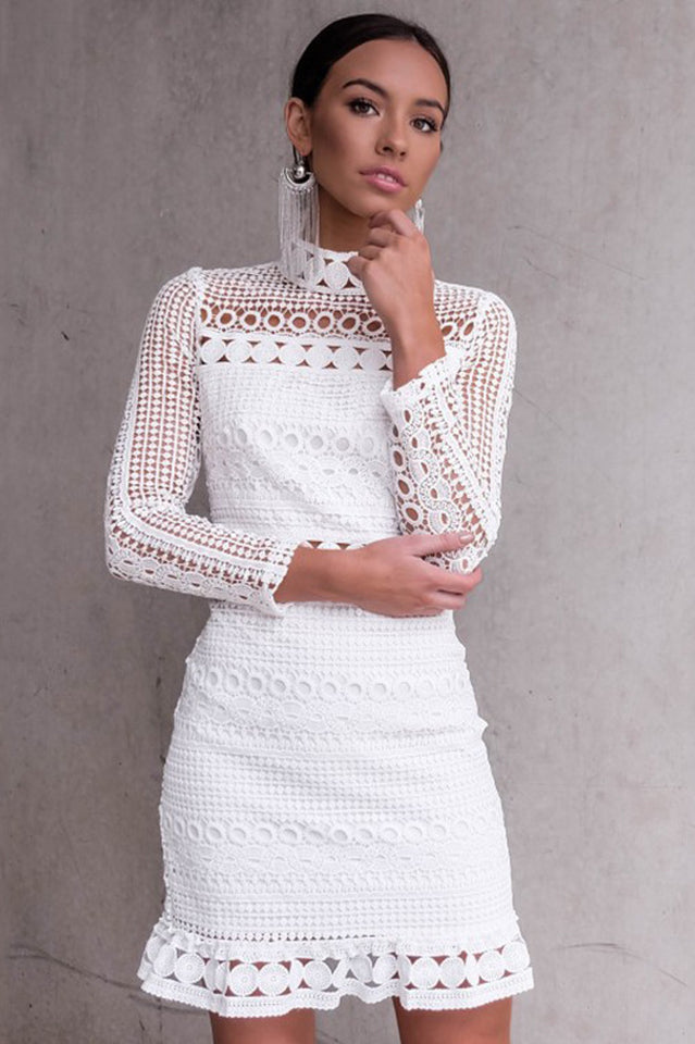 tight white lace dress Cute Tight White Lace Lace-Up Back Short Sleeves Homecoming Dresses For Girls, MH410