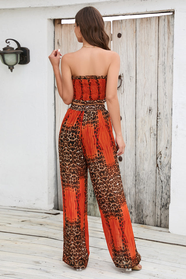 Crimped Top-Pant Printed 2pc Set | Dress In Beauty Crimped Top-Pant Printed 2pc Set | Dress In Beauty
