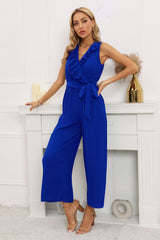 Calf Length Pleated Ruffled Jumpsuit | Dress In Beauty Calf Length Pleated Ruffled Jumpsuit | Dress In Beauty