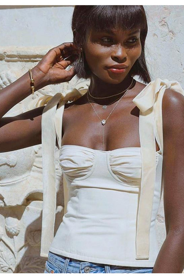 Lace Up White Tank Top - Dress In Beauty Lace Up White Tank Top - Dress In Beauty